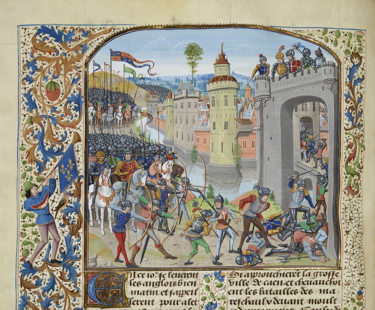 A caeni csata 1346-ban, kb. 1470-1475 között. alkotó: Loyset Liedet