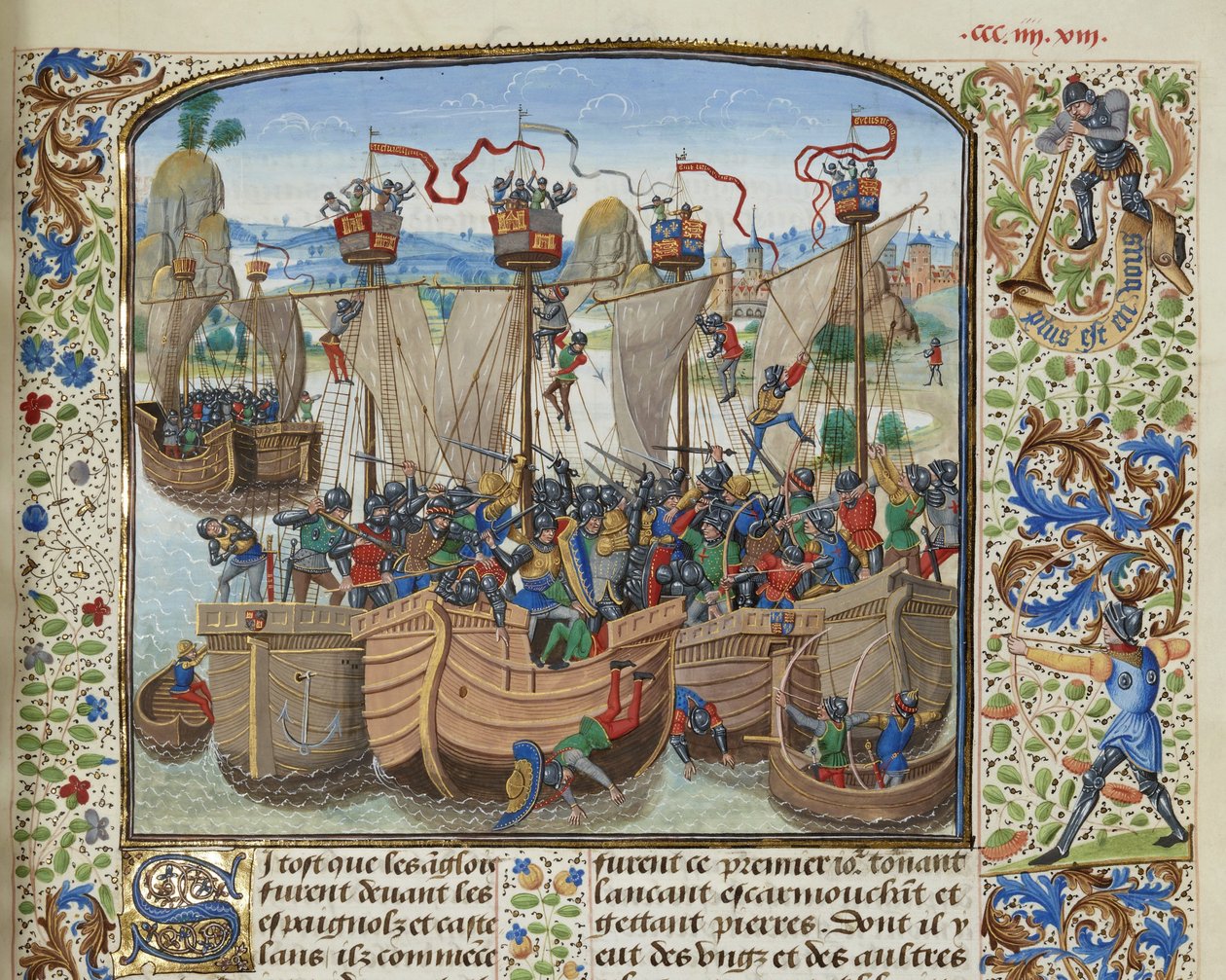 A La Rochelle-i csata, 1372, kb. 1470-1475. alkotó: Loyset Liedet