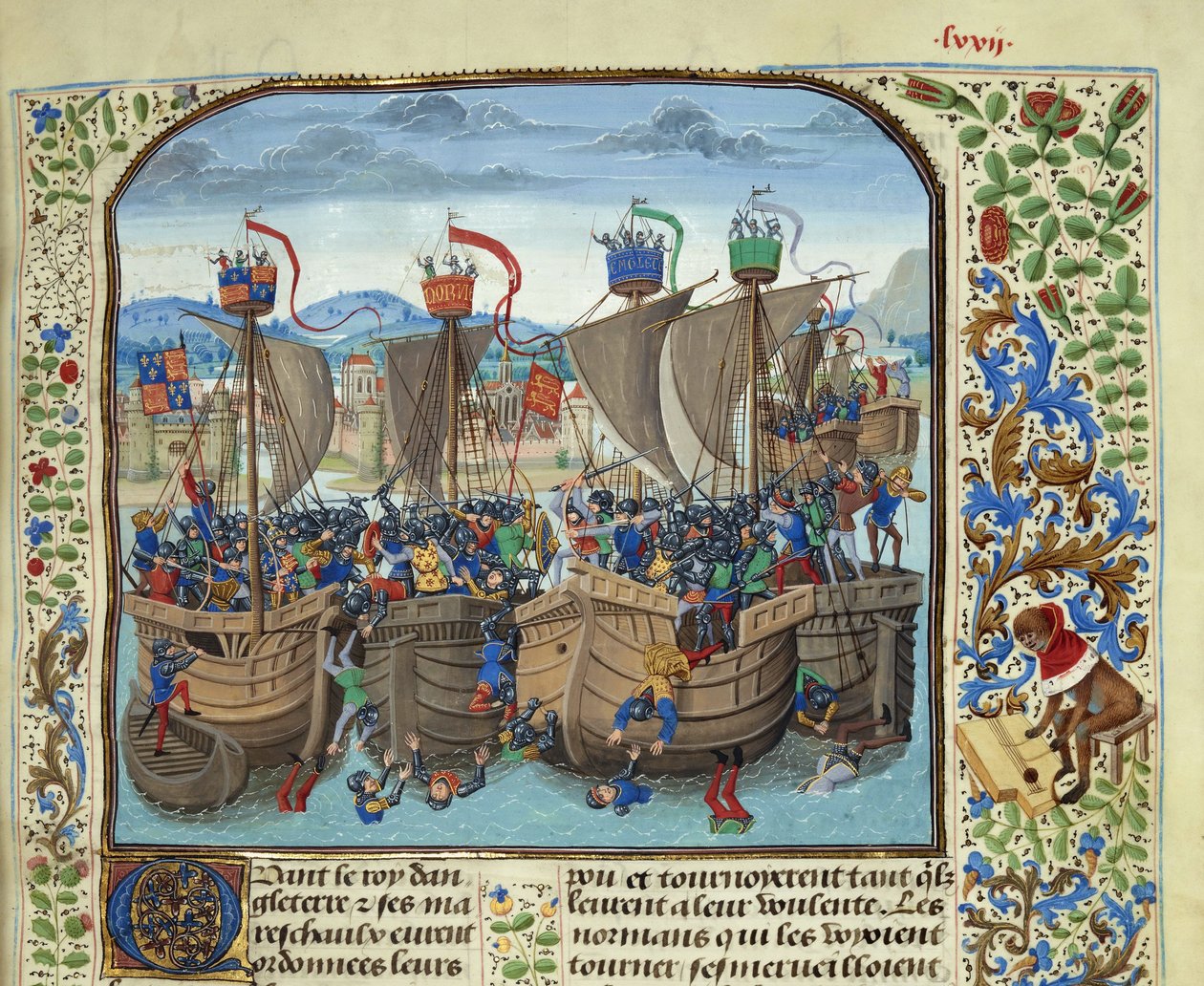 A Sluys-i csata 1340. június 24-én, kb. 1470-1475 között. alkotó: Loyset Liedet