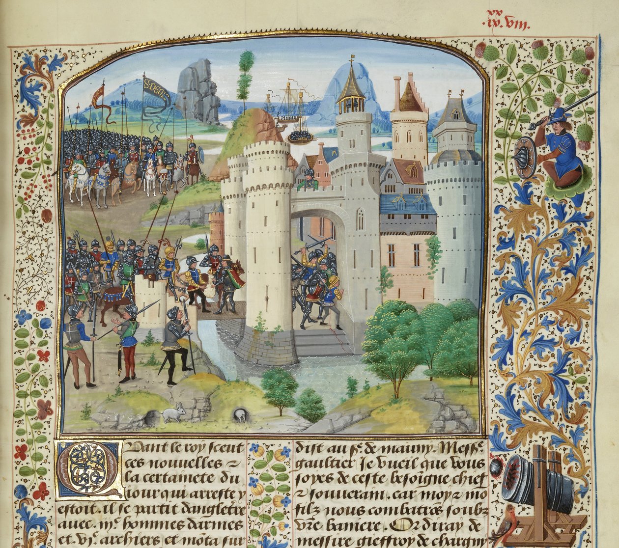 A franciák megpróbálják visszafoglalni Calais-t Angliától, 1350, kb. 1470-1475. alkotó: Loyset Liedet