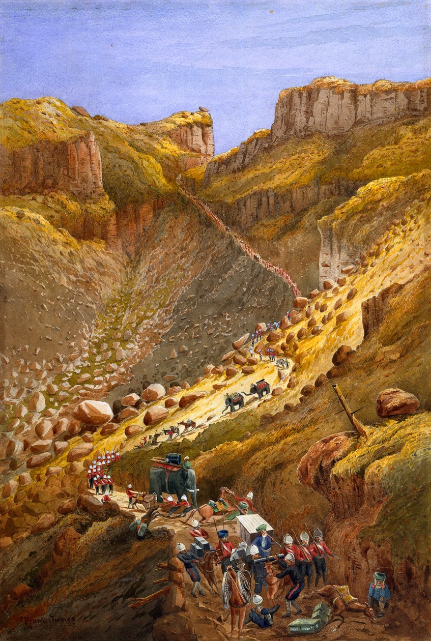 A Chetta-szakadék, Abesszínia, 1868 alkotó: Lt Cornelius Francis James