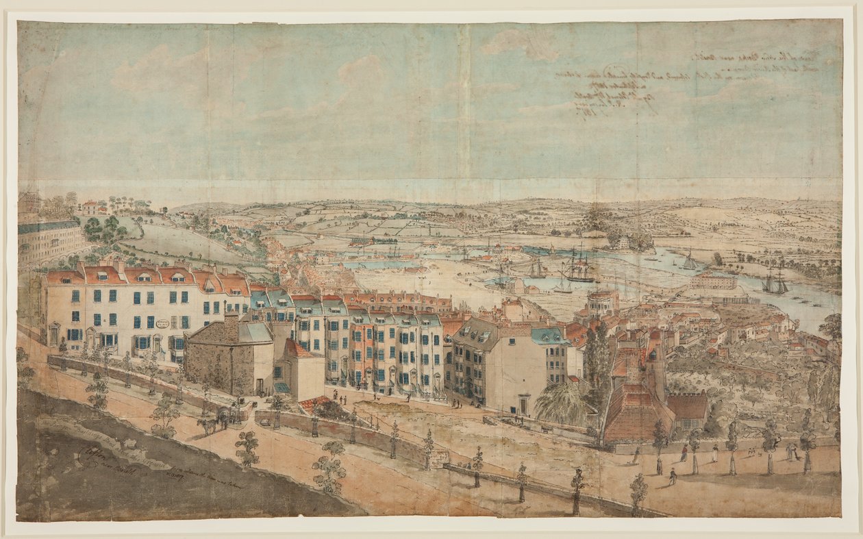 Előkészítő vázlat a Granby Hill-re, Cliftonban, nyugatról (akvarell papíron) alkotó: Lt.Col.William Booth