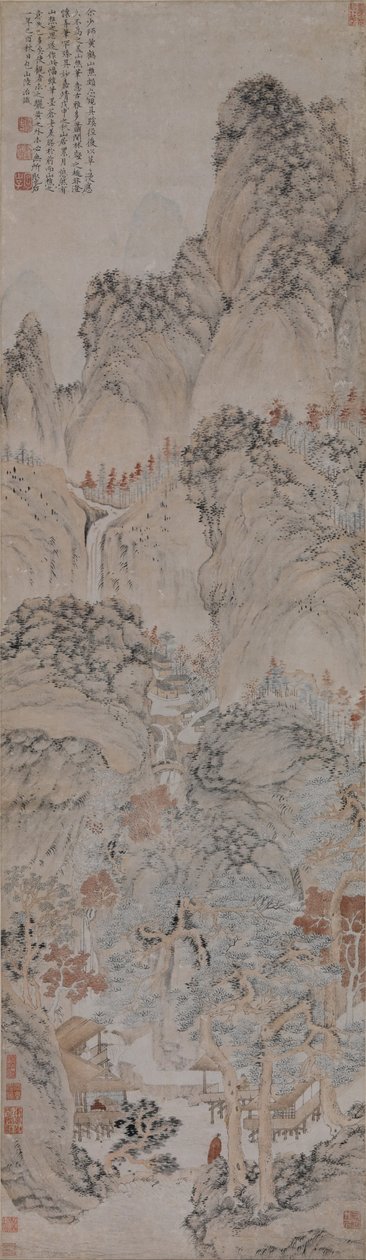 Tájkép Wang Meng stílusában alkotó: Lu Zhi