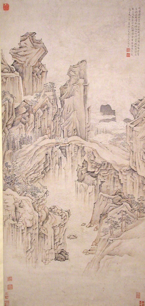 Természetes sziklahíd, 1556-ban. alkotó: Lu Zhi