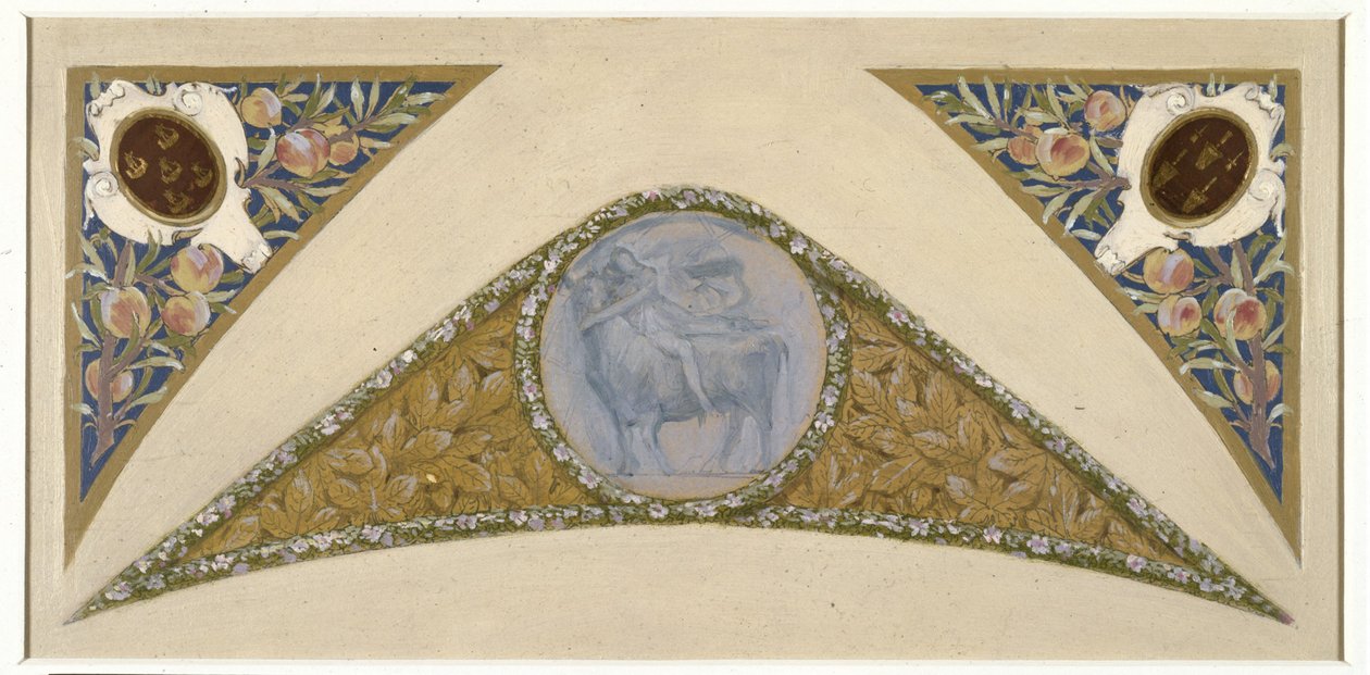 A párizsi Hôtel de Ville de Paris ünnepi lépcsőházának vázlata: Bika, 1888-1898 körül (olaj, pauszpapír) alkotó: Luc-Oliver Merson