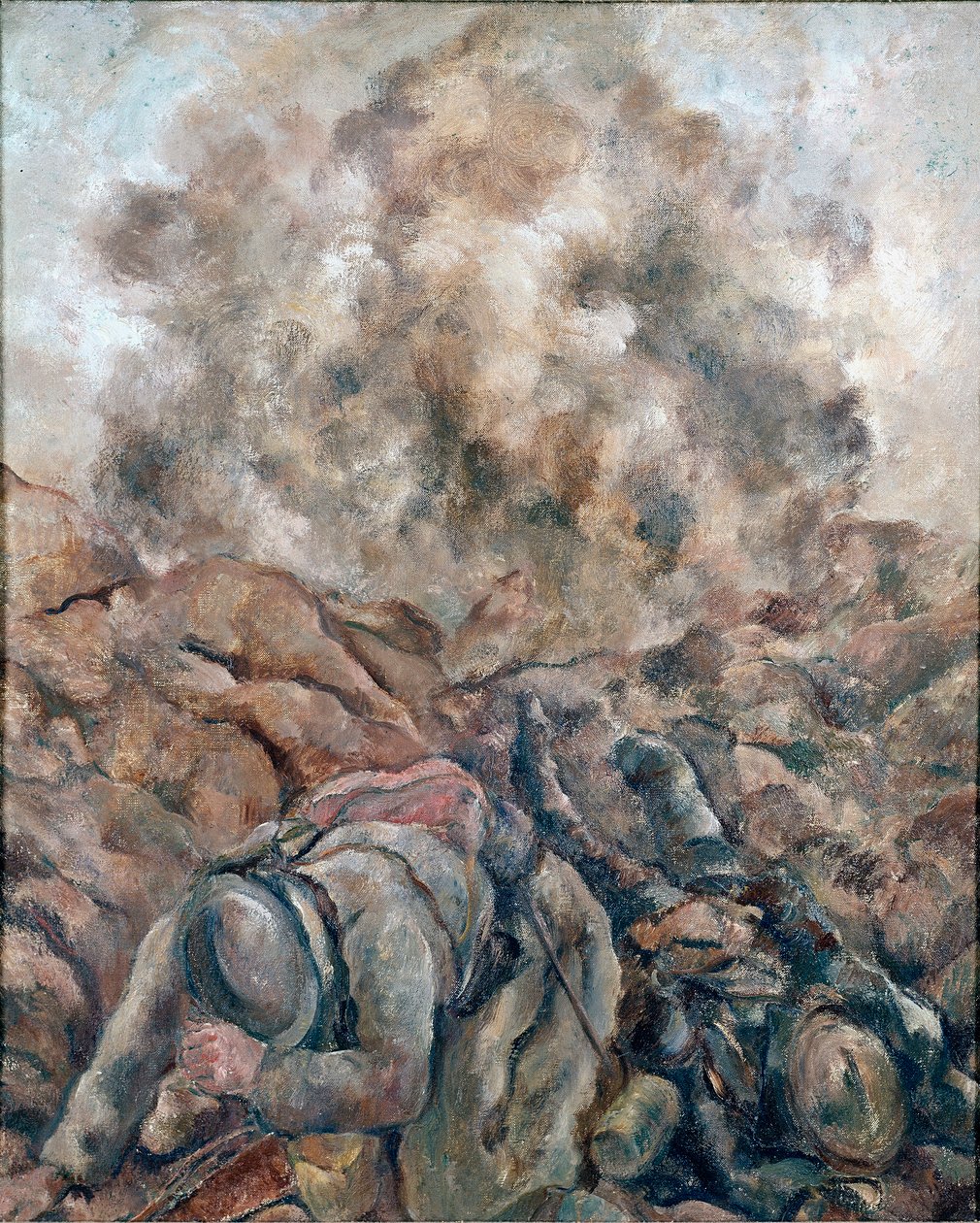 Első világháború: Luc Albert Moreau (1881-1948) „” Au Front” festménye, 1914 Párizs, Nemzeti Modern Művészeti Múzeum, Georges Pompidou központ alkotó: Luc Albert Moreau