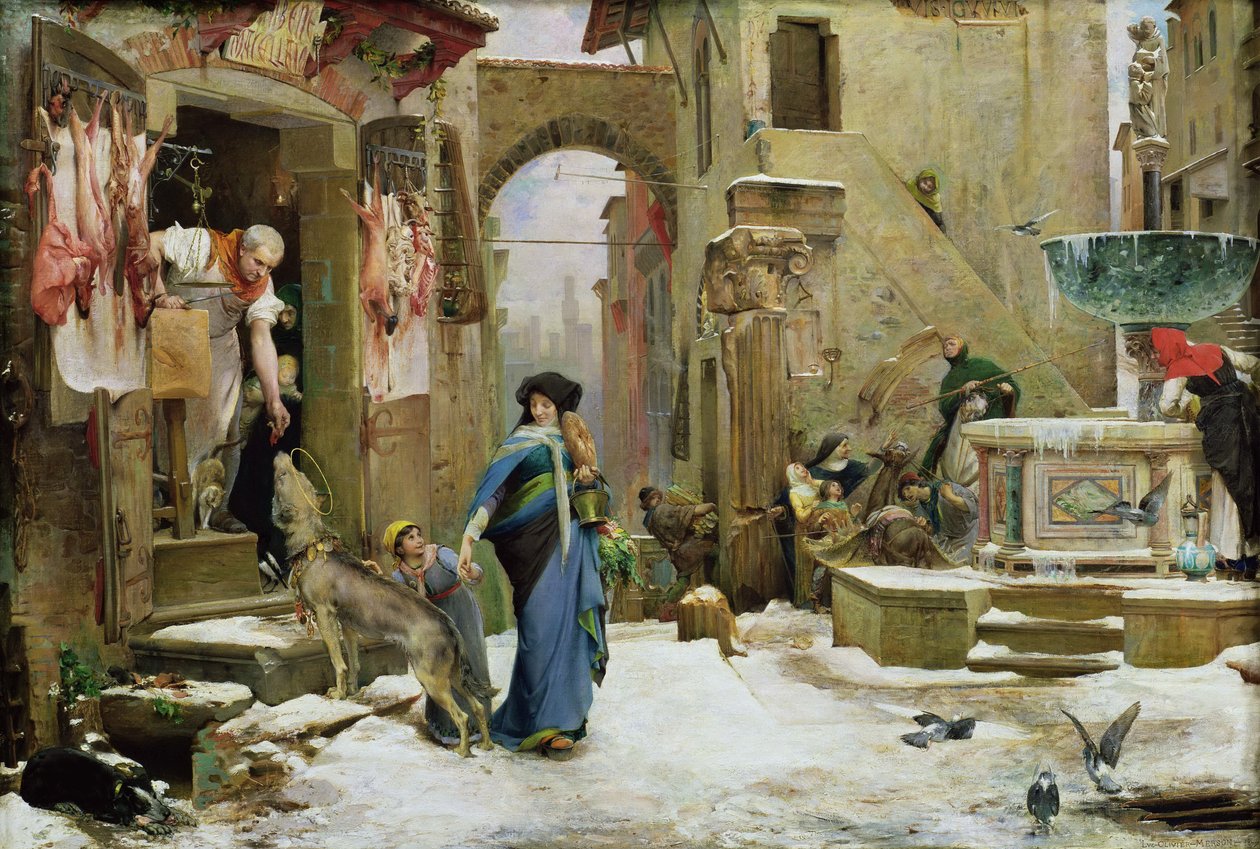 Gubbio farkasa, 1877. alkotó: Luc Olivier Merson
