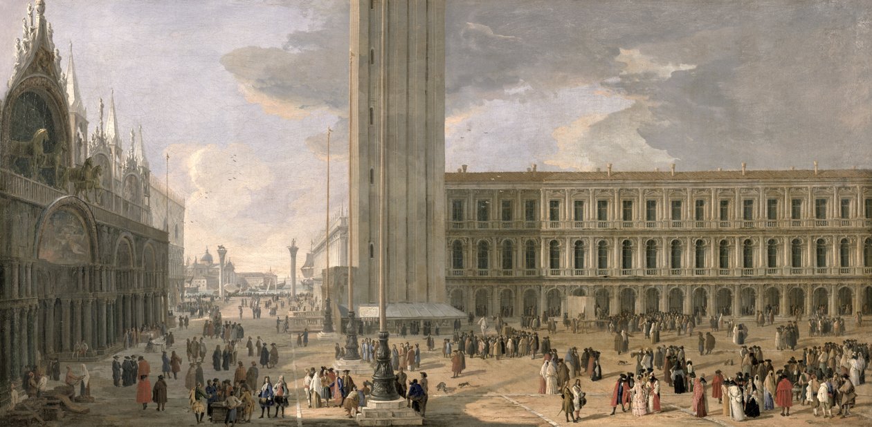 Kilátás a Piazza San Marco-ra, Velence, 1726 körül alkotó: Luca Carlevaris