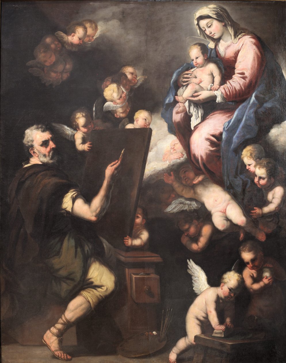 Szent Lucas a Szűzet festette alkotó: Luca Giordano