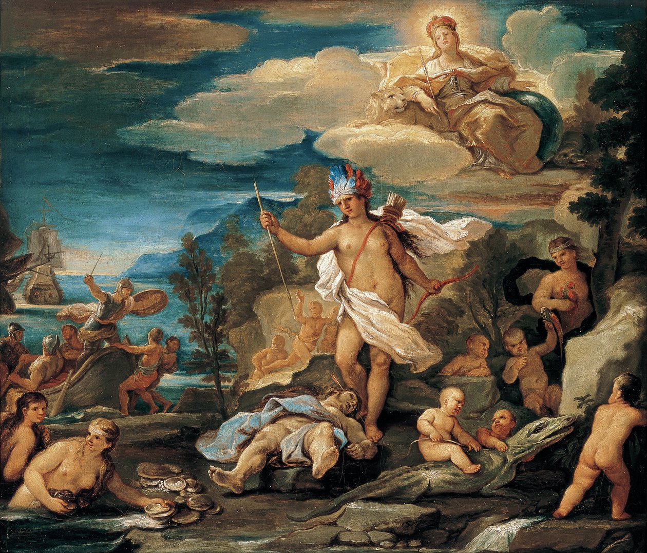 A világ négy részének sorozata. Amerika alkotó: Luca Giordano