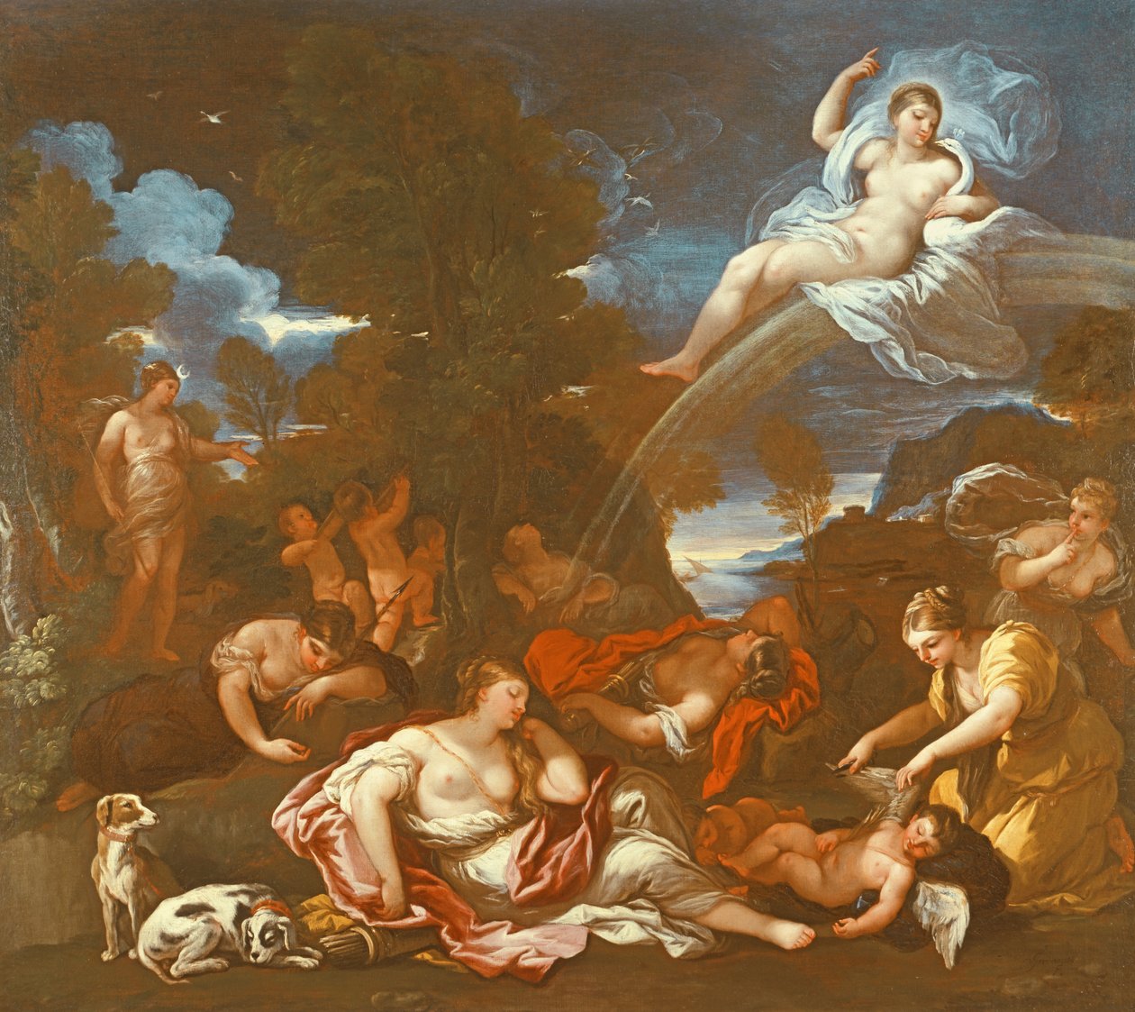 Ámor lefegyverzése (olaj) alkotó: Luca Giordano