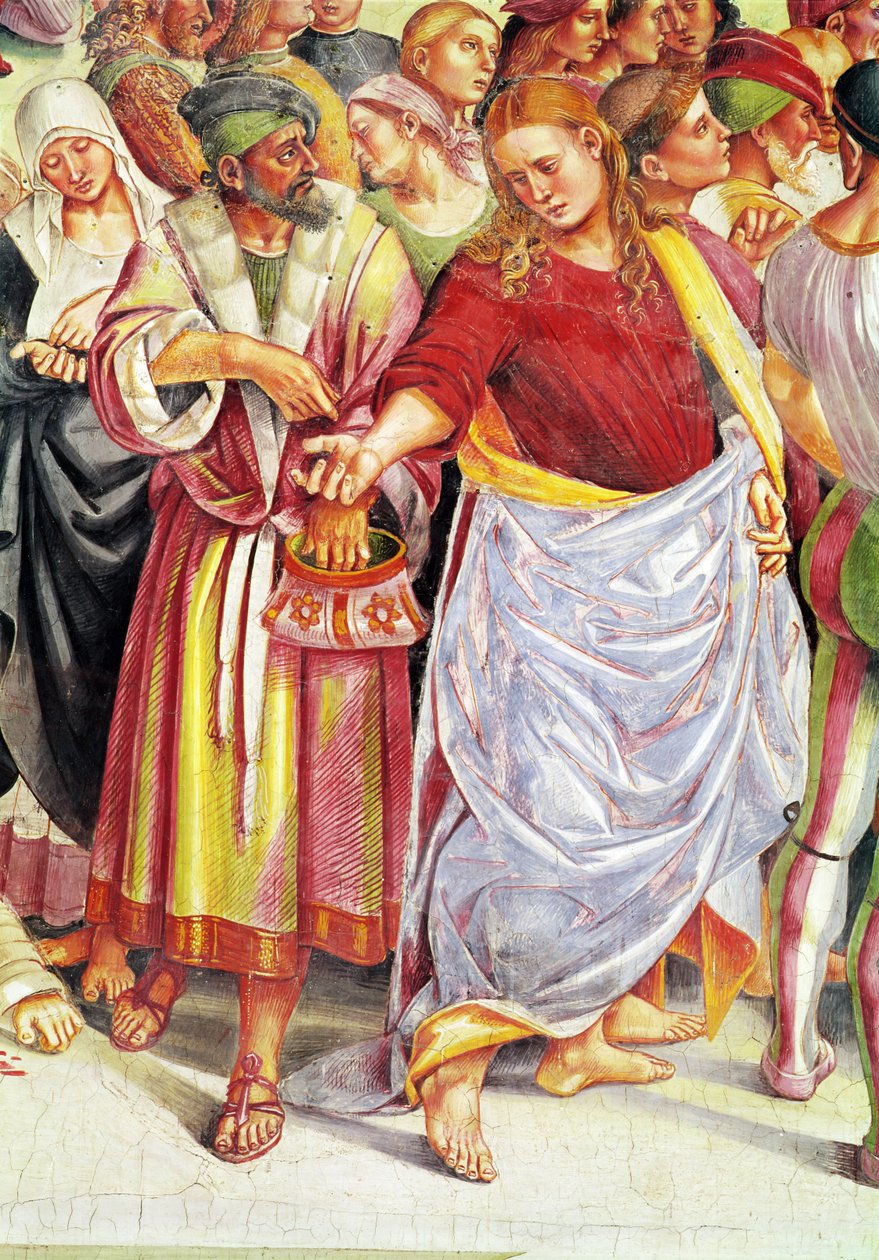 Részlet az Antikrisztus prédikációjából, a Madonna di San Brizio kápolnából, 1499-1504 (79359 részlet) alkotó: Luca Signorelli