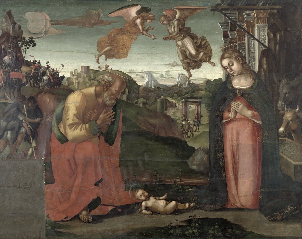 Születés, 1667 (tempera a panelen) alkotó: Luca Signorelli