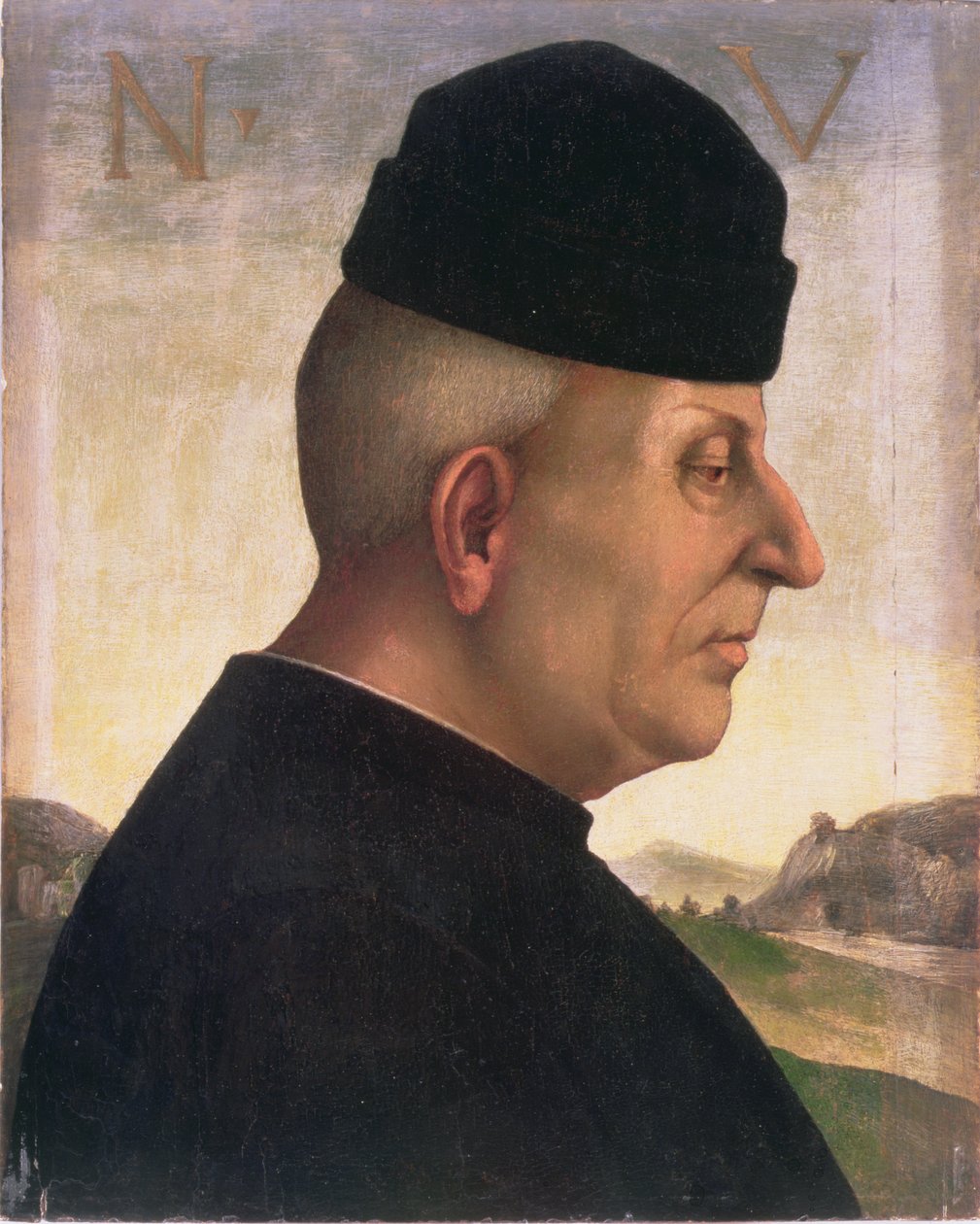 Niccolo Vitelli (1414-86) portréja (tempera a panelen) alkotó: Luca Signorelli