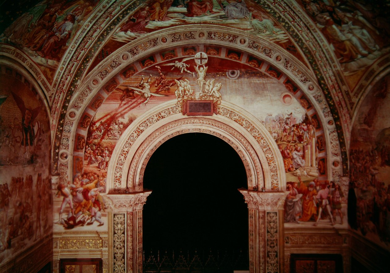 Próféták és a világ vége, a Madonna di San Brizio-kápolna bejárati fala, 1499-1504 alkotó: Luca Signorelli