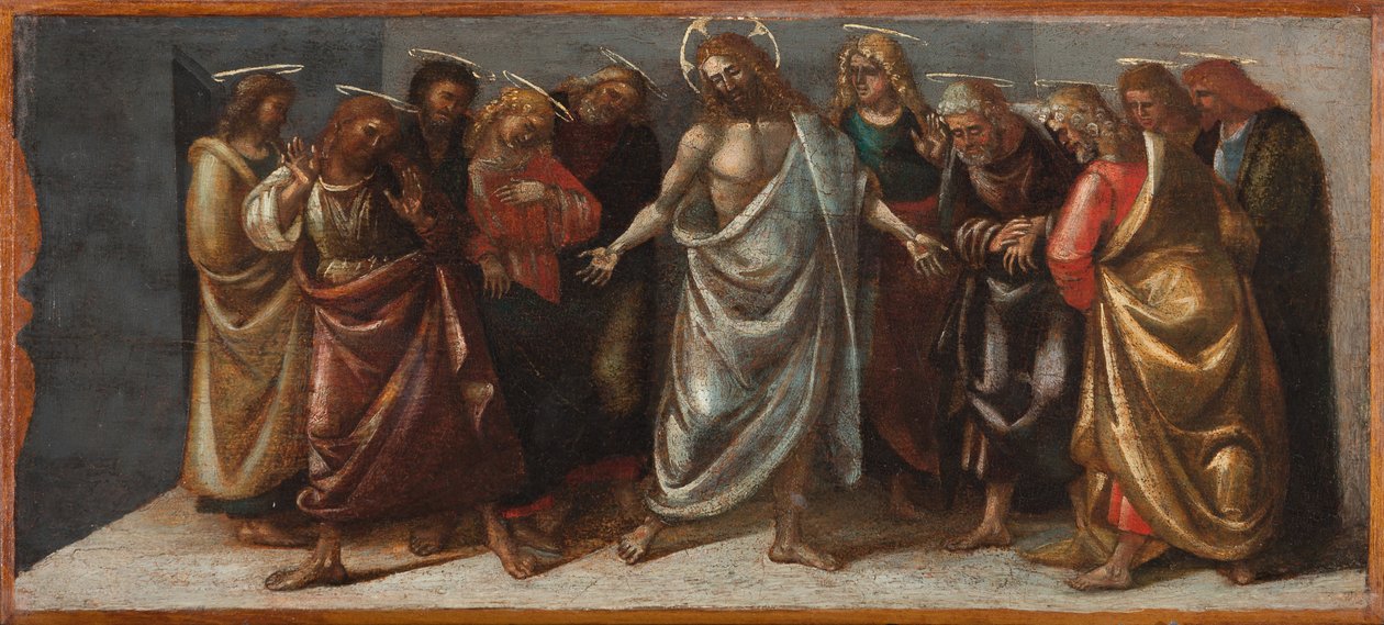 A feltámadt Krisztus megjelenése tanítványainak, 1514 körül (tempera és olaj, fatábla) alkotó: Luca Signorelli