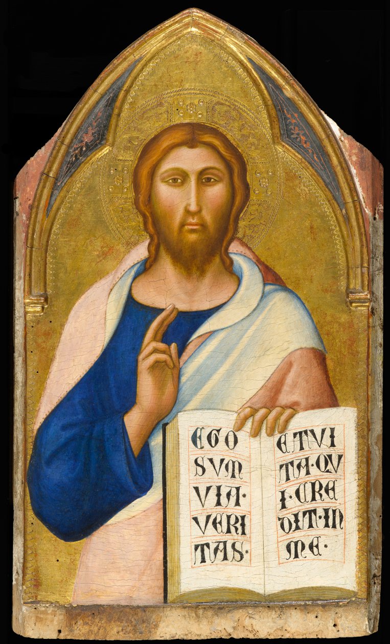 Krisztusi áldás, 1355-1360 körül (tempera és aranylevél a panelen) alkotó: Luca di Tommè
