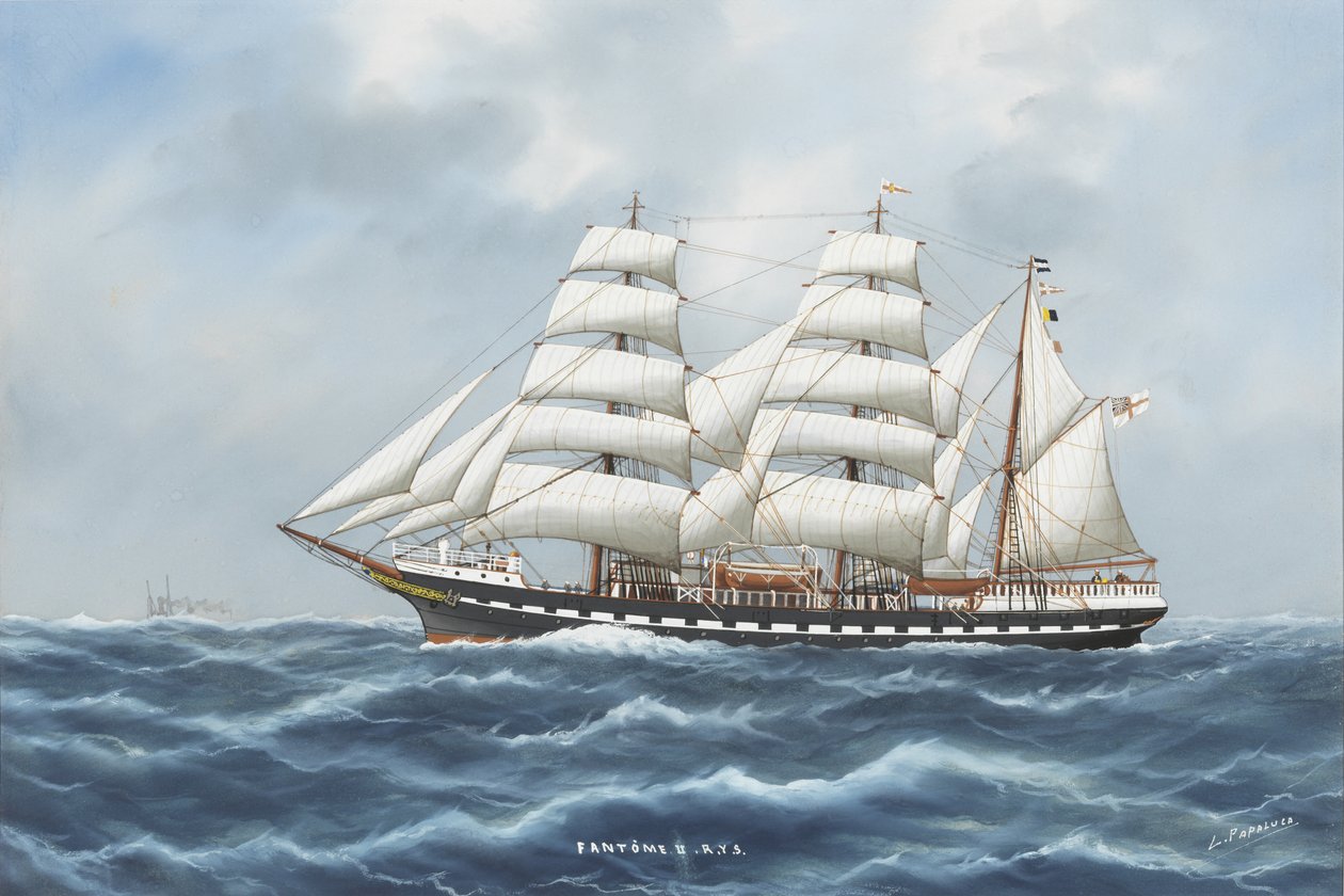 SY Fantome II (akvarell és gouache papíron) alkotó: Luca Papaluca