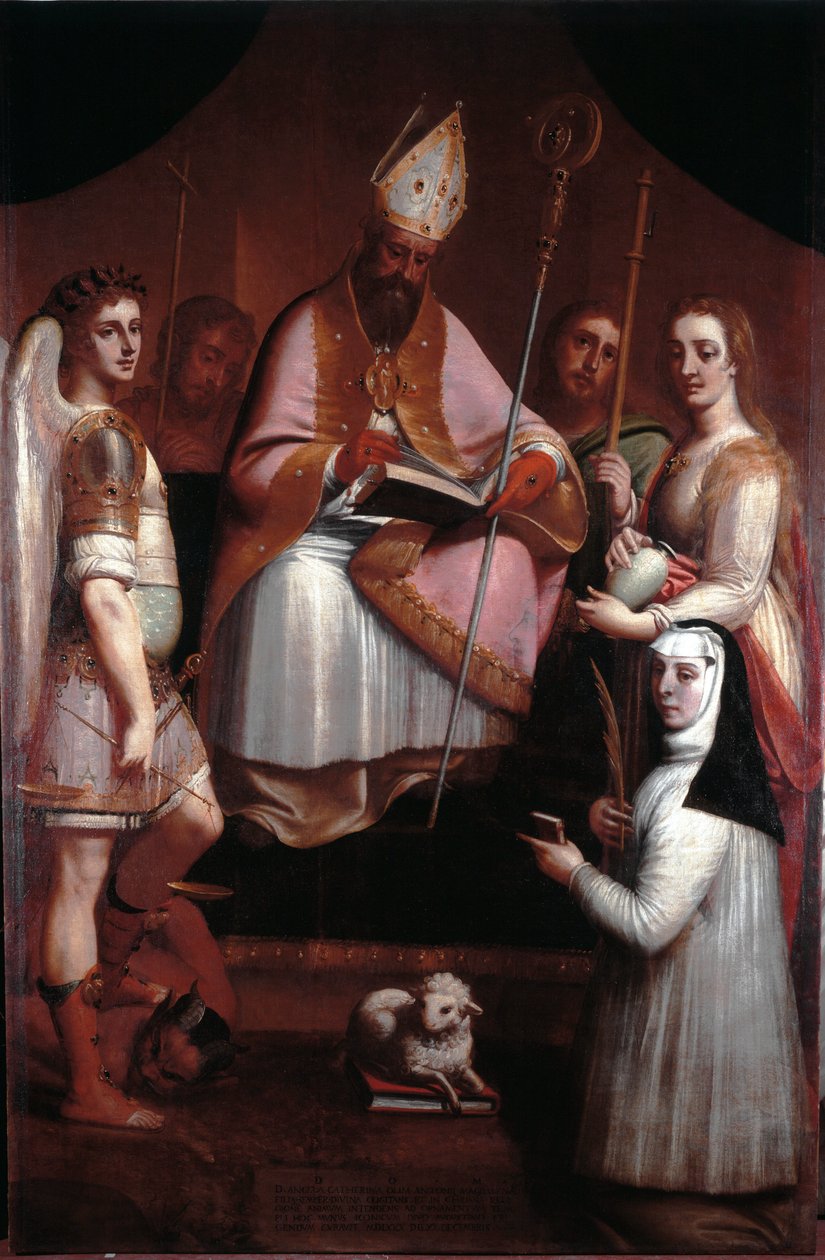 Hippói Szent Ágoston szentekkel (Festmény alkotó: Luca Cambiaso