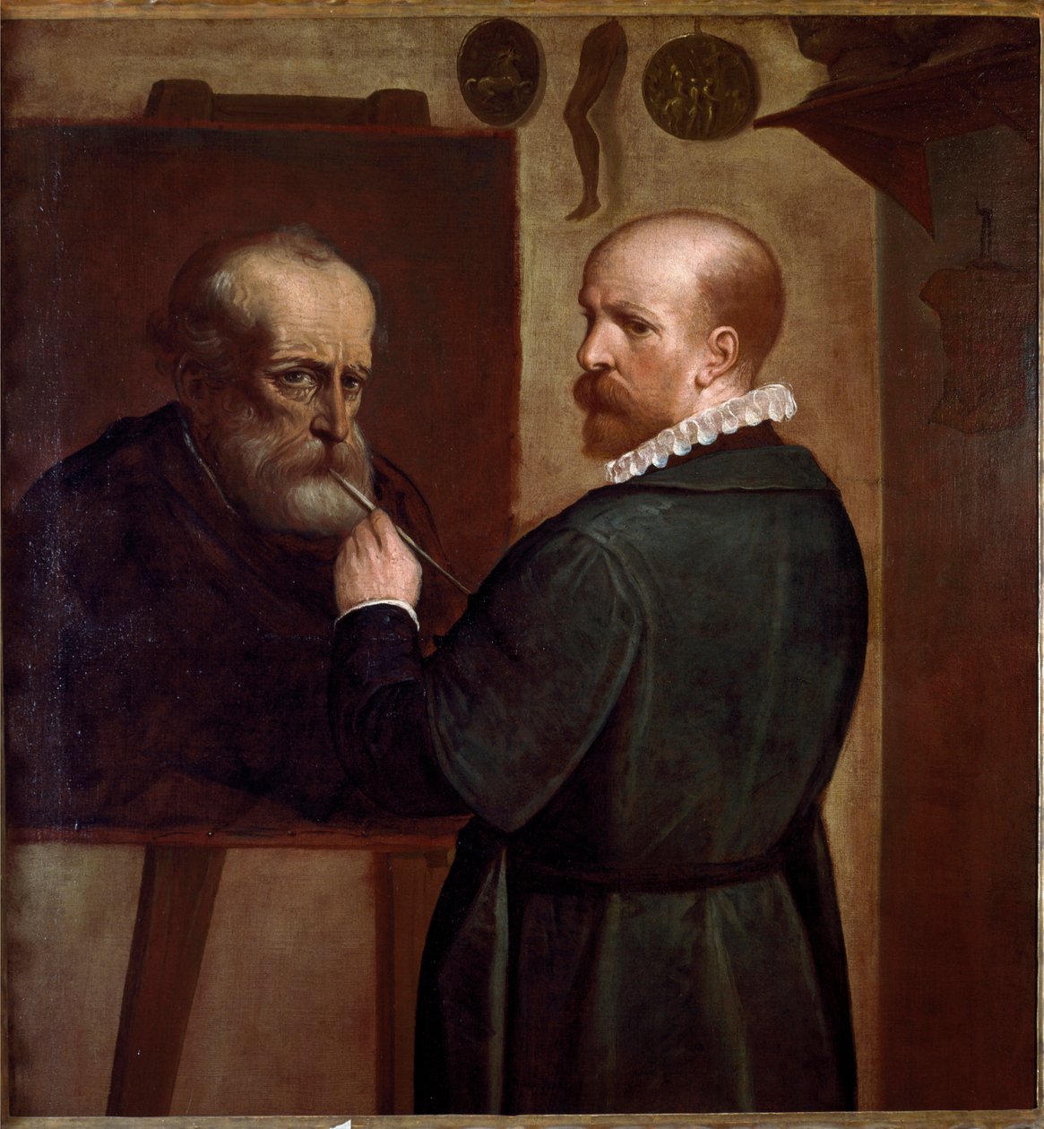 Önarckép az apja portréját készítő művészről Luca Cambiaso (1527-1585) festménye 1570 kb. Nap. 104x97 cm Genes, Musei di Strada Nuova alkotó: Luca Cambiaso