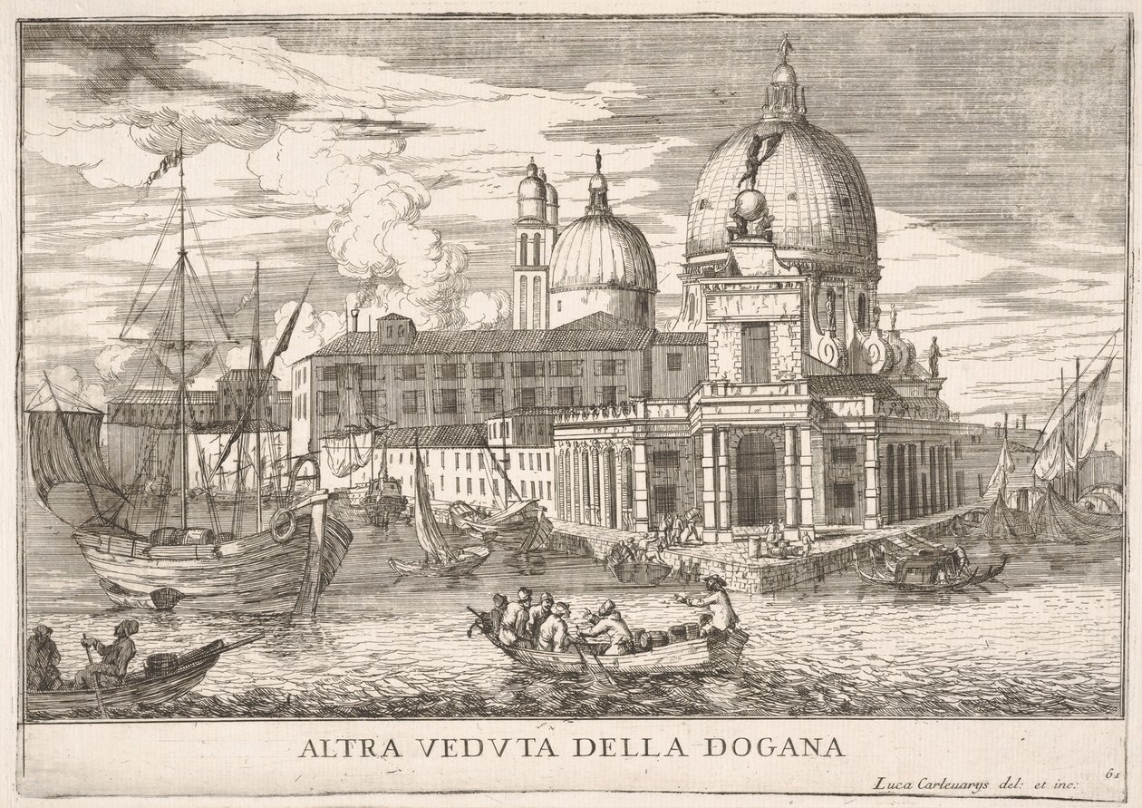 61. tábla: A Dogana da Mar vámház látképe a Canal Grande összefolyásánál a..., 1703. alkotó: Luca Carlevarijs