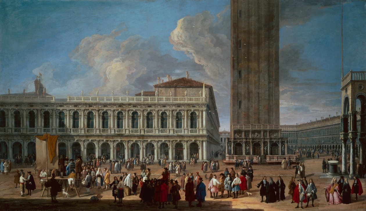 A Piazzetta és a Piazza San Marco, Velence (olaj, vászon) alkotó: Luca Carlevaris