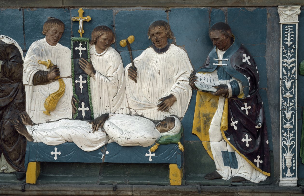 Halottak temetése, részlet, 1526-28 alkotó: Luca Della Robbia