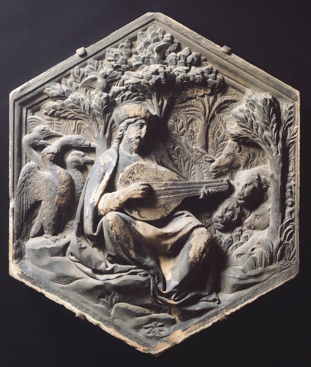 Zene (Orpheus), Luca della Robbia (kb. 1400-1482) alkotó: Luca Della Robbia