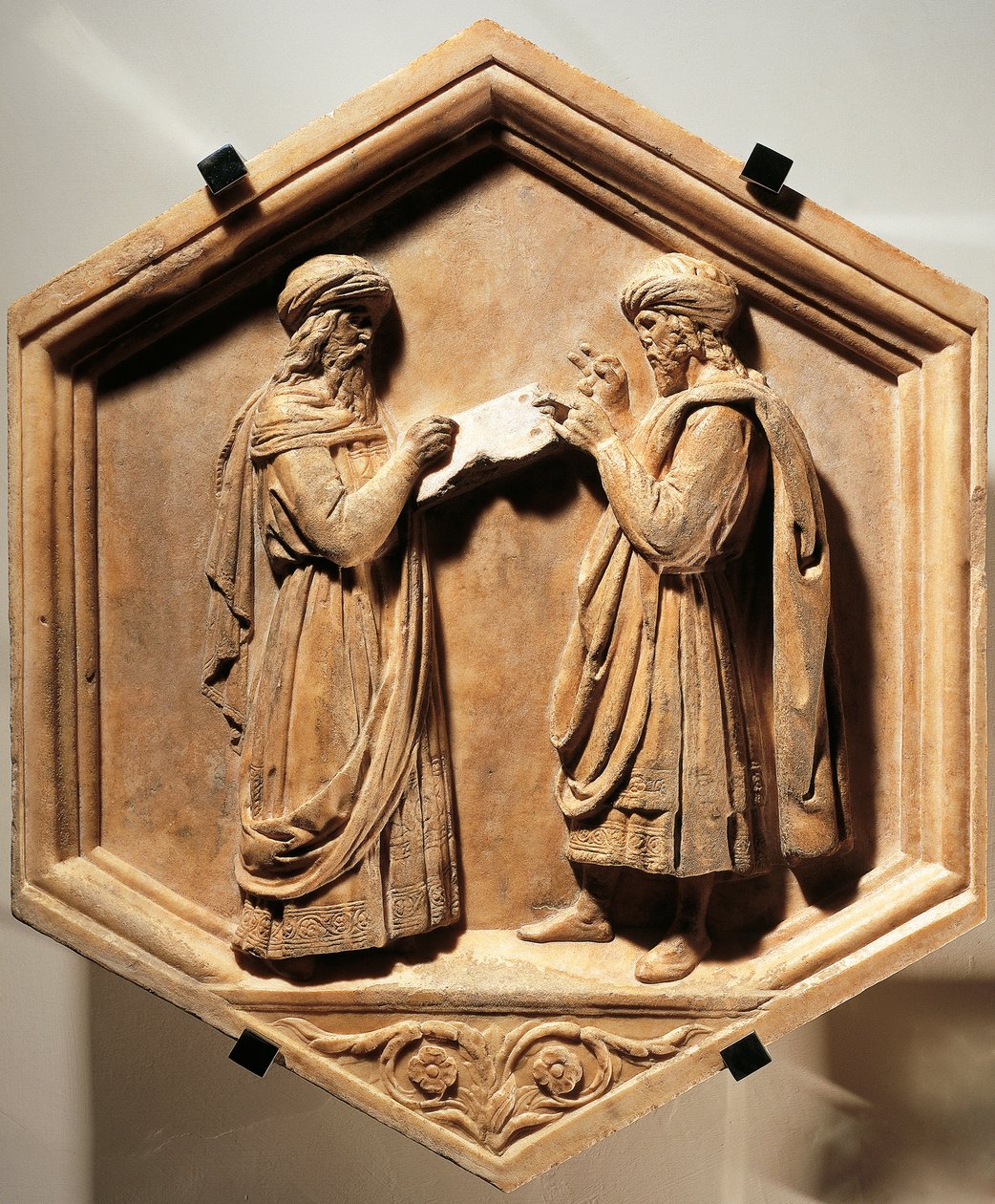 Pythagoras és Euclid alkotó: Luca Della Robbia
