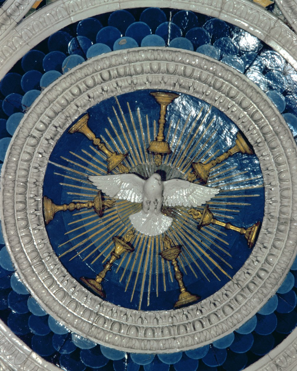 A Szentlélek, körkép Portugália bíborosának sírjából, 1460-as évek (mázas terrakotta) alkotó: Luca Della Robbia