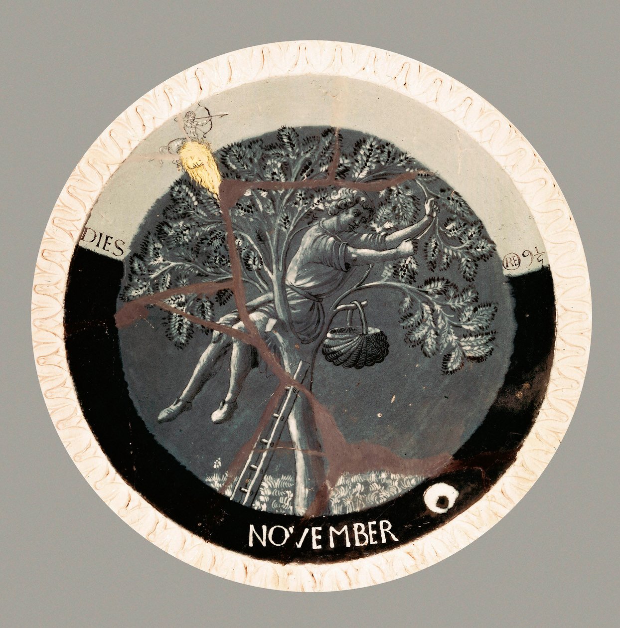 November hónap, Luca della Robbia terrakotta, 1450-56 körül alkotó: Luca Della Robbia