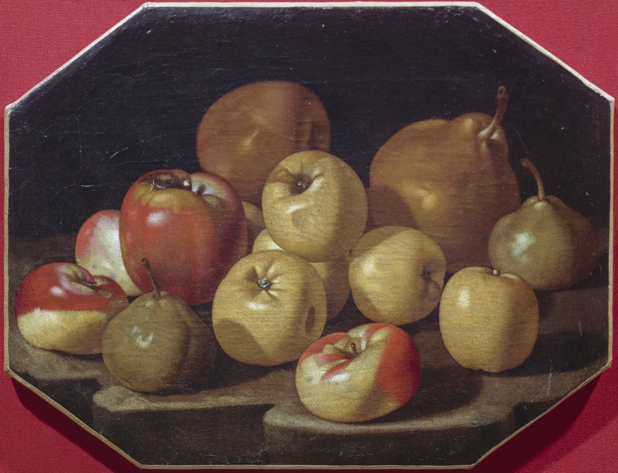 Csendélet almával és körtével, Luca Forte olajfestménye (1610-1670) alkotó: Luca Forte
