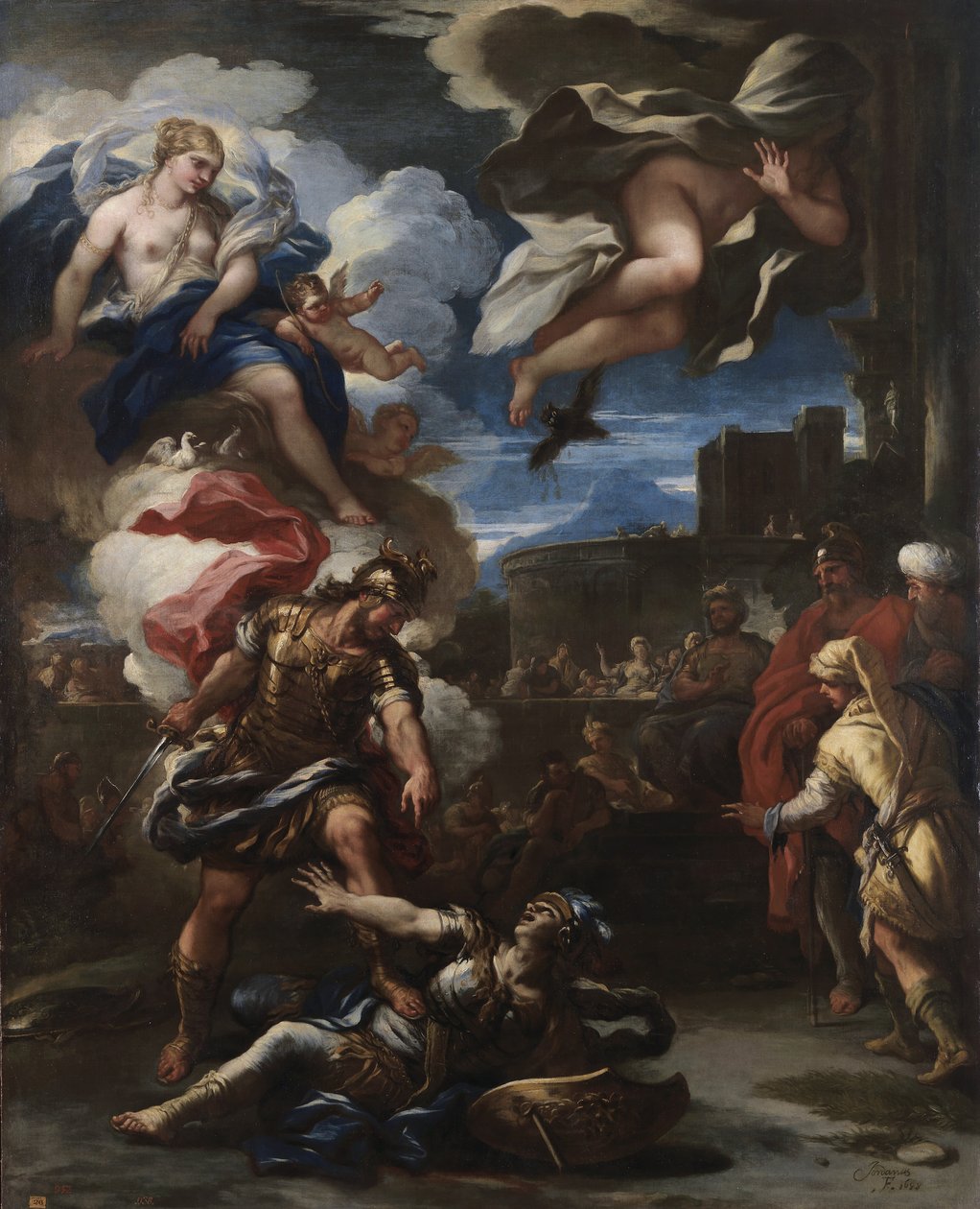 Aeneas legyőzi Turnuszt, 1688 alkotó: Luca Giordano