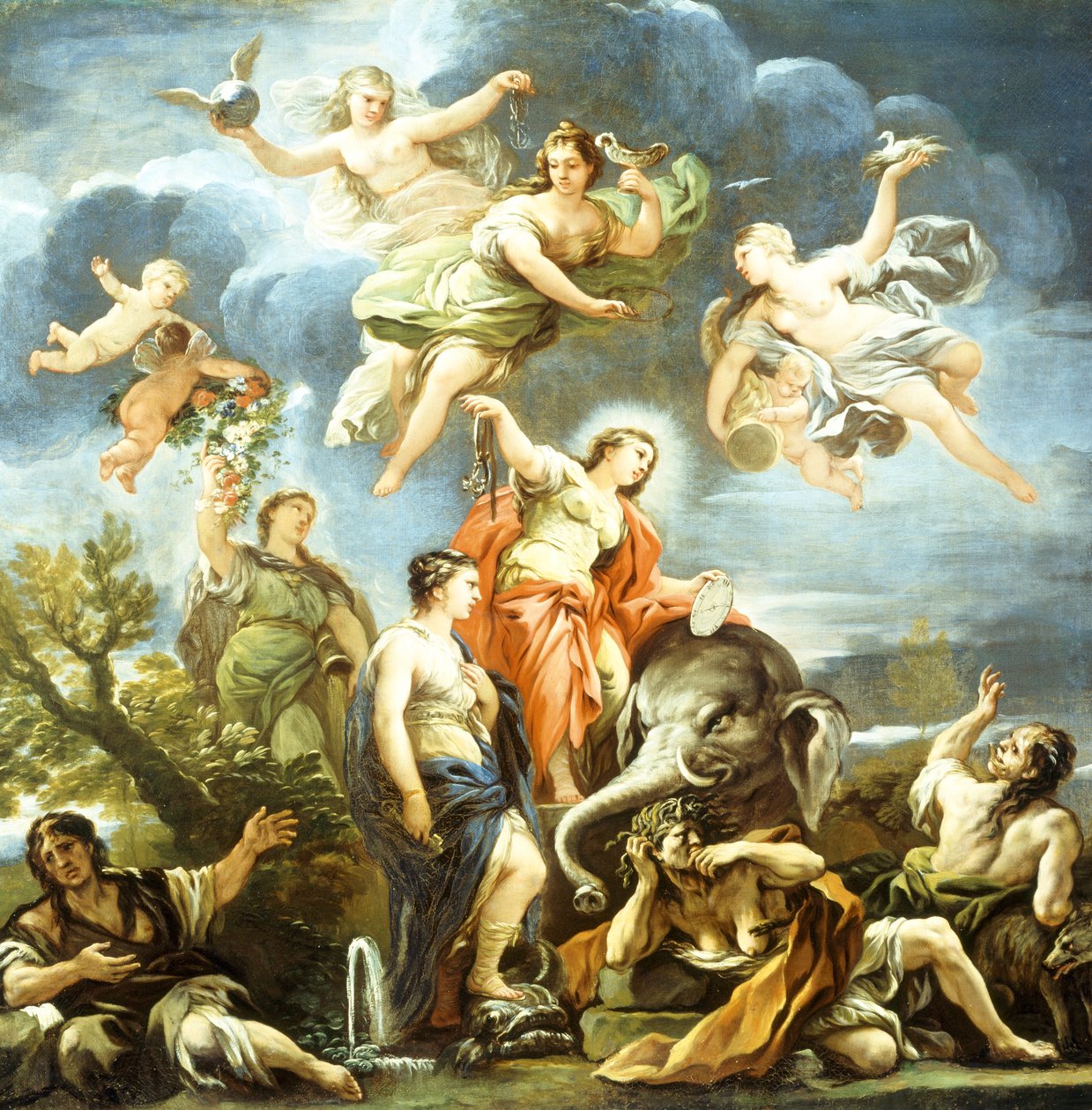 A mértékletesség allegóriája, Luca Giordano, olaj, vászon alkotó: Luca Giordano