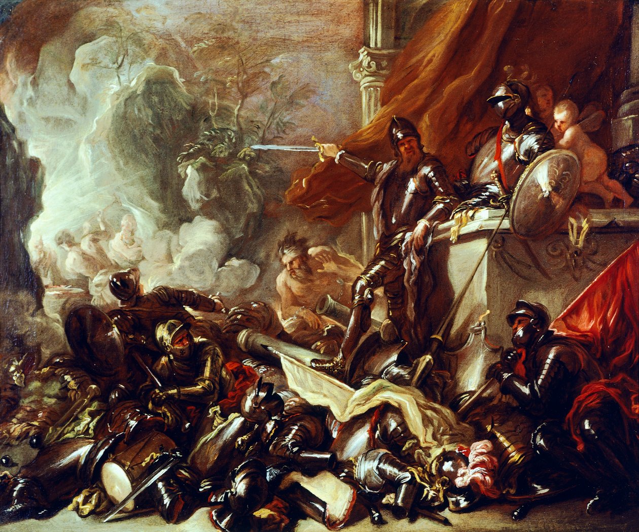 A háború allegóriája, Luca Giordano (1634-1705), olaj, vászon, 61x50 cm alkotó: Luca Giordano