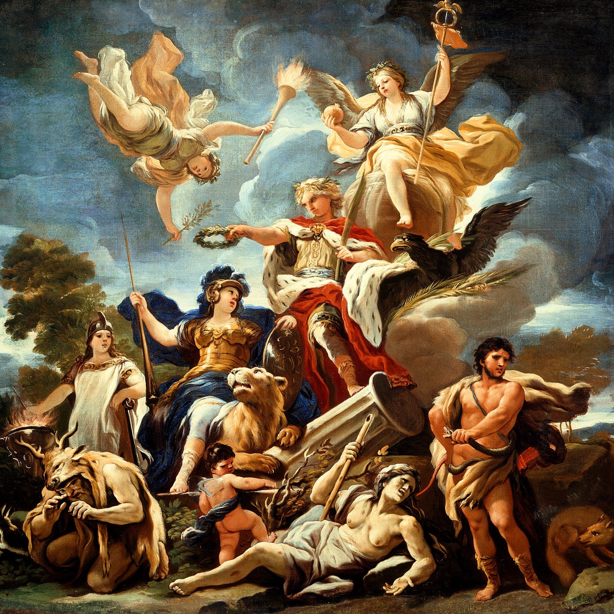Az erőd allegóriája, Luca Giordano, olaj, vászon alkotó: Luca Giordano