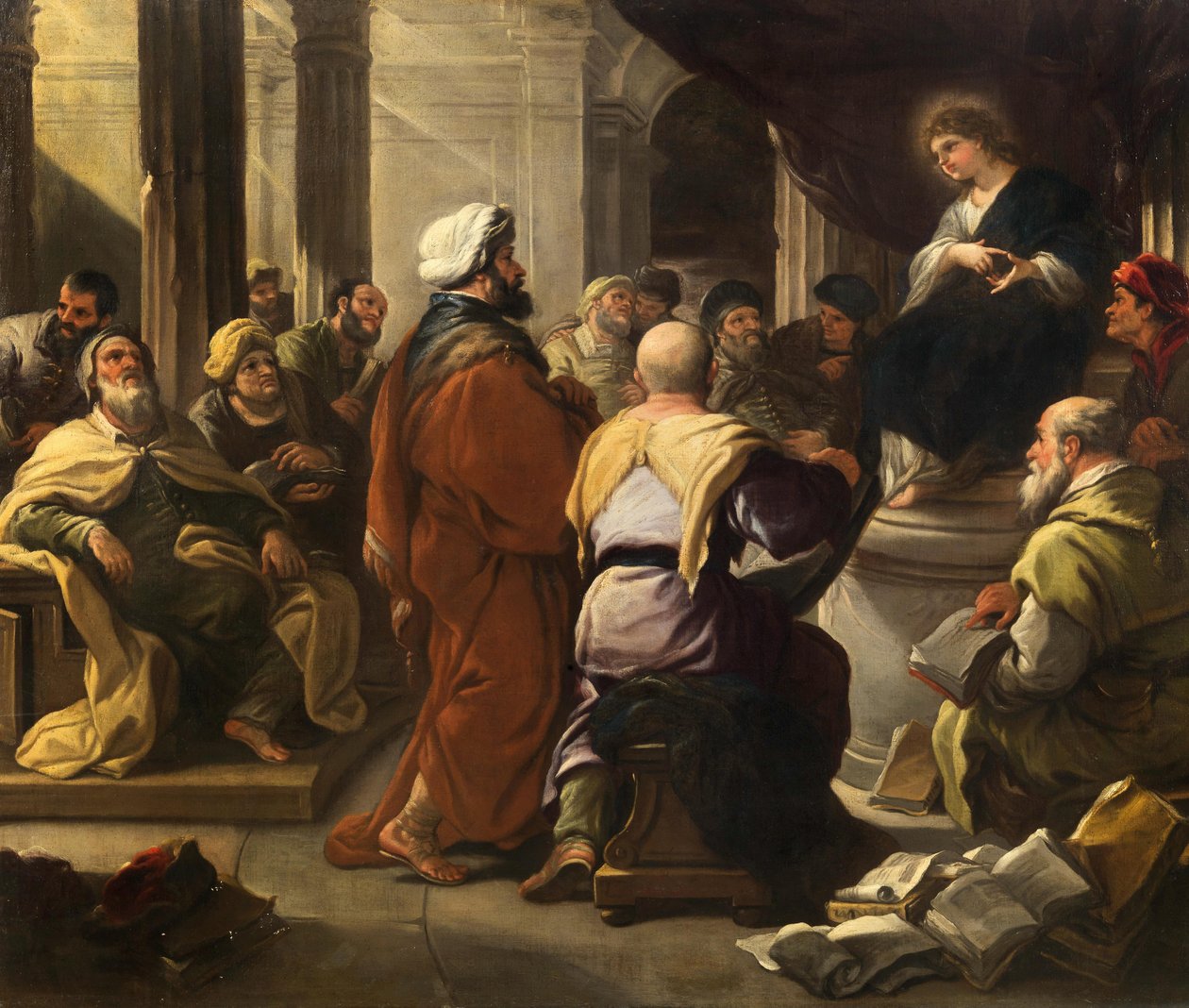 Krisztus az orvosok között, 1665 körül. alkotó: Luca Giordano