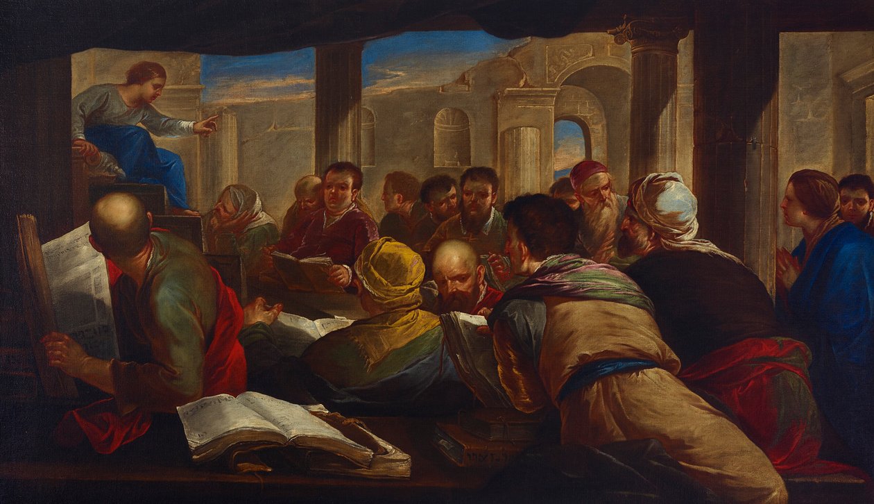 Krisztus vitatkozik az orvosokkal alkotó: Luca Giordano
