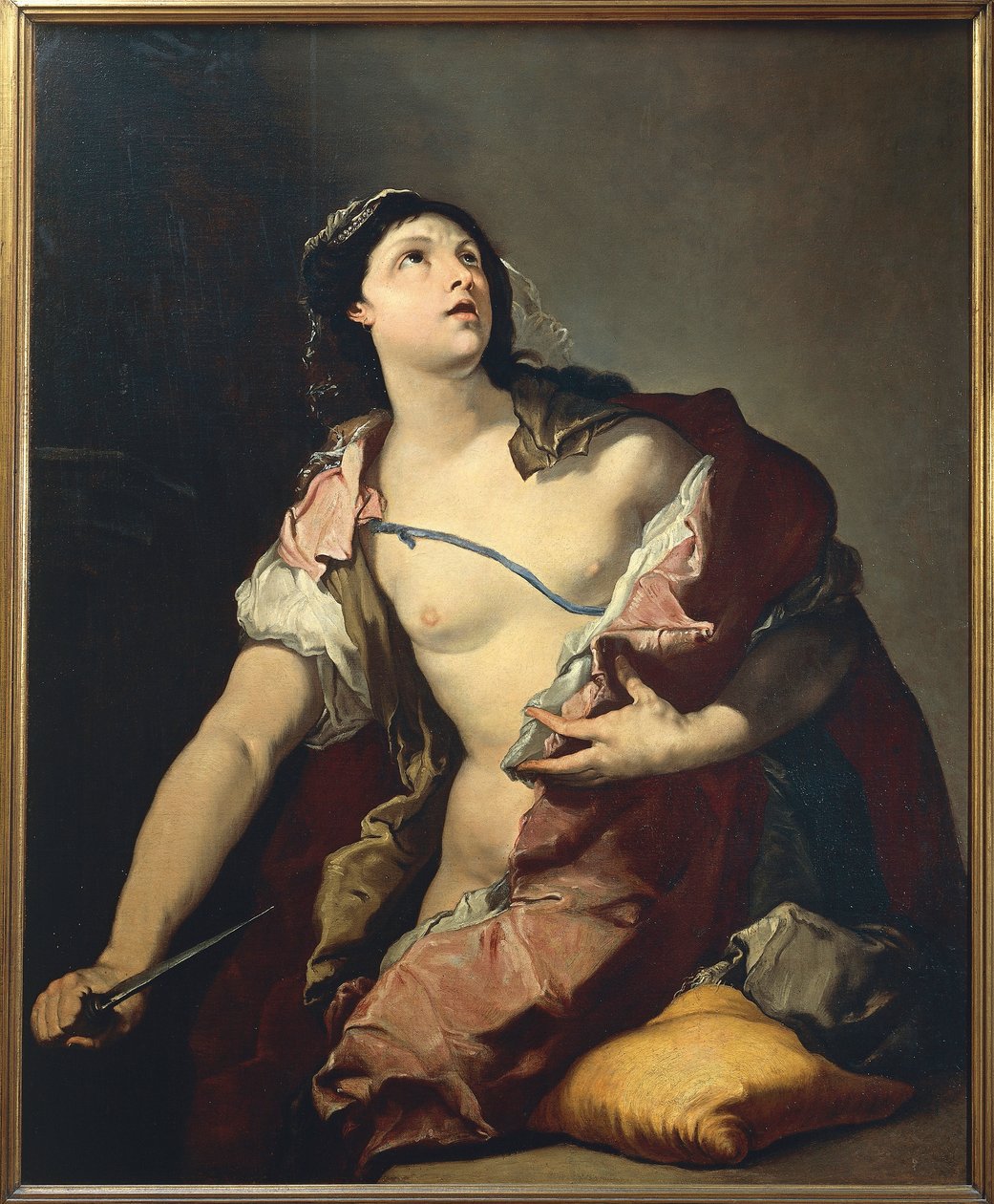 Lucretia halála, Luca Giordano, olaj, vászon alkotó: Luca Giordano