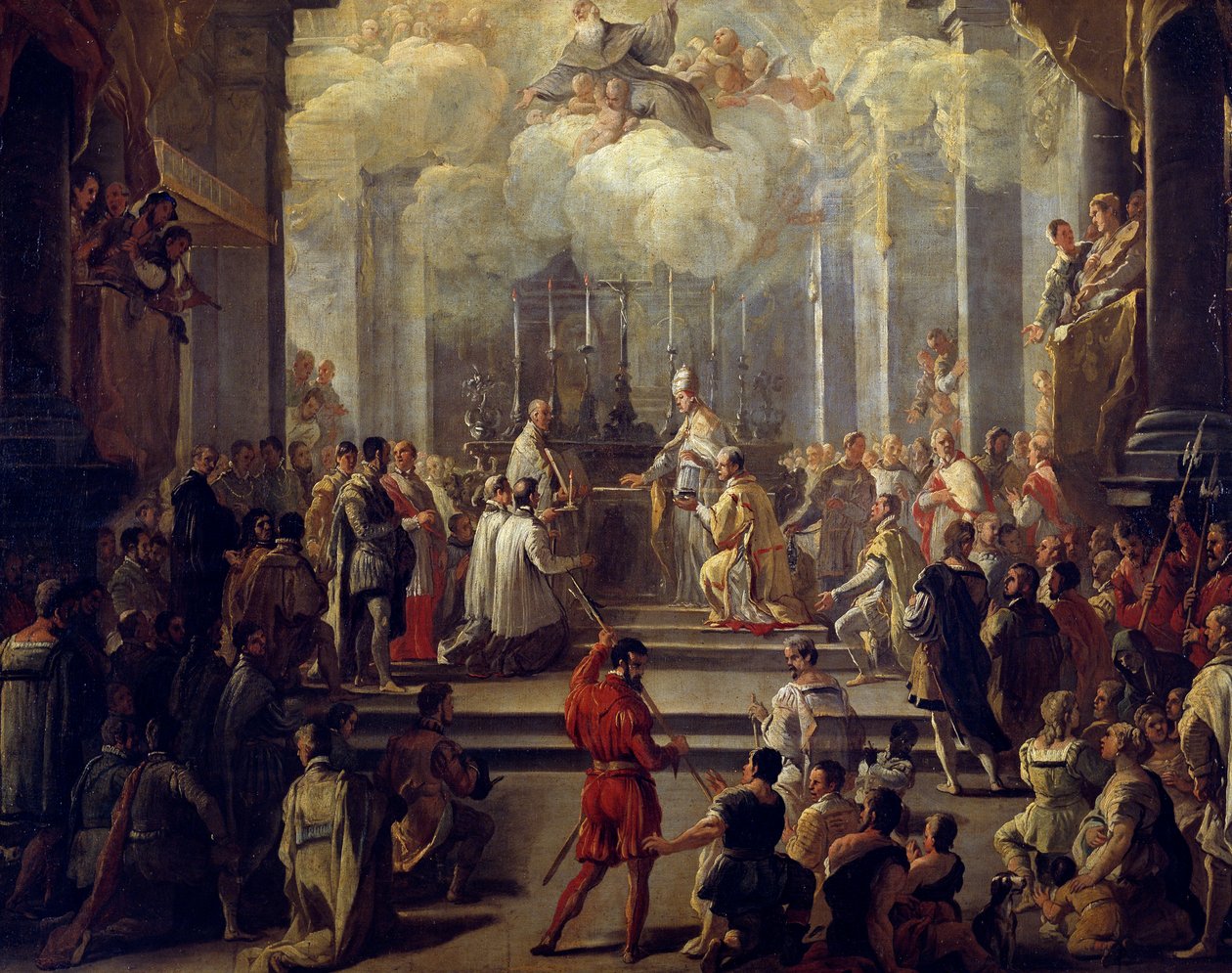 Papszentelés, Luca Giordano (1634-1705), olaj, vászon alkotó: Luca Giordano