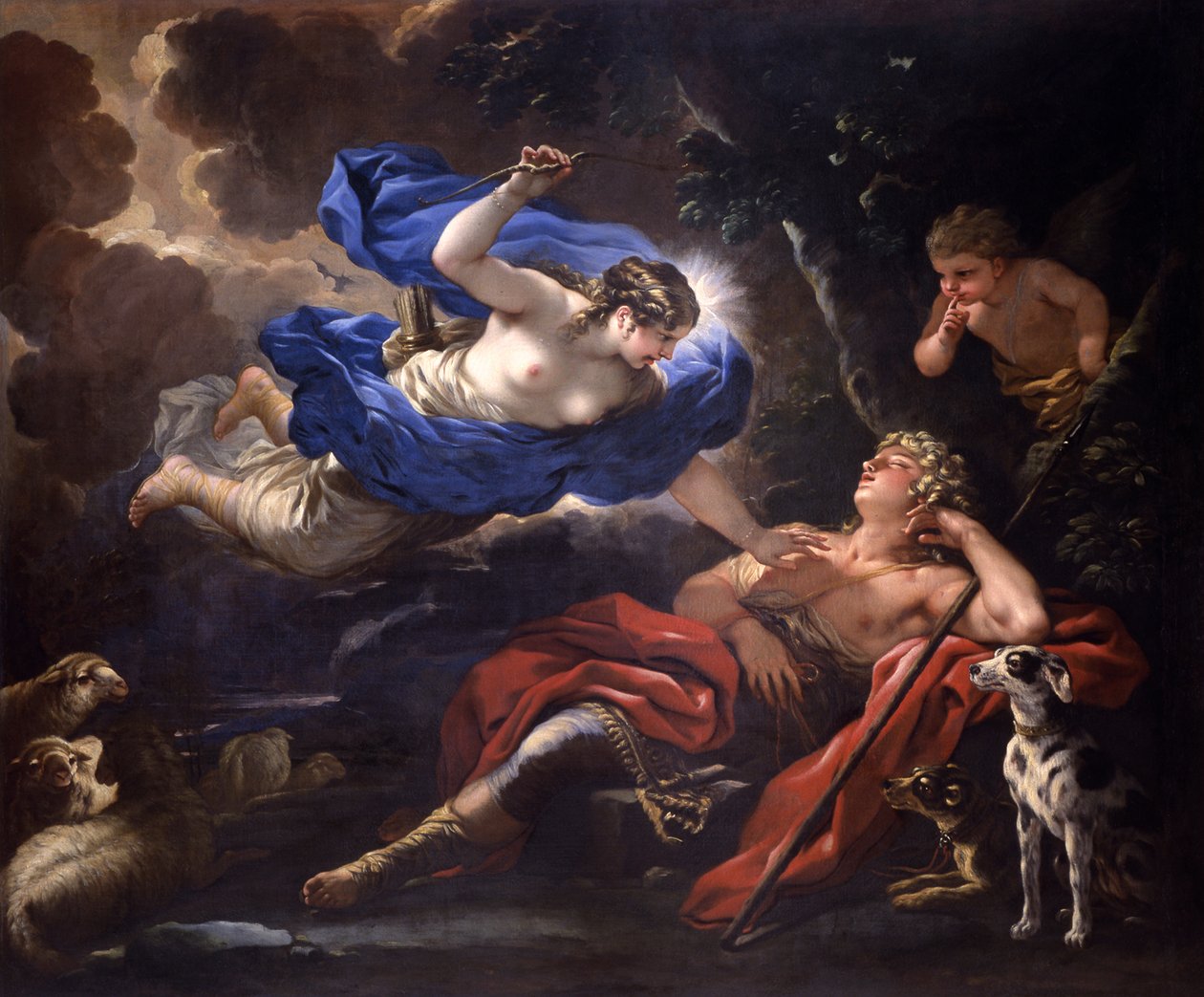 Diana és Endymion, 1675-1680 körül. alkotó: Luca Giordano