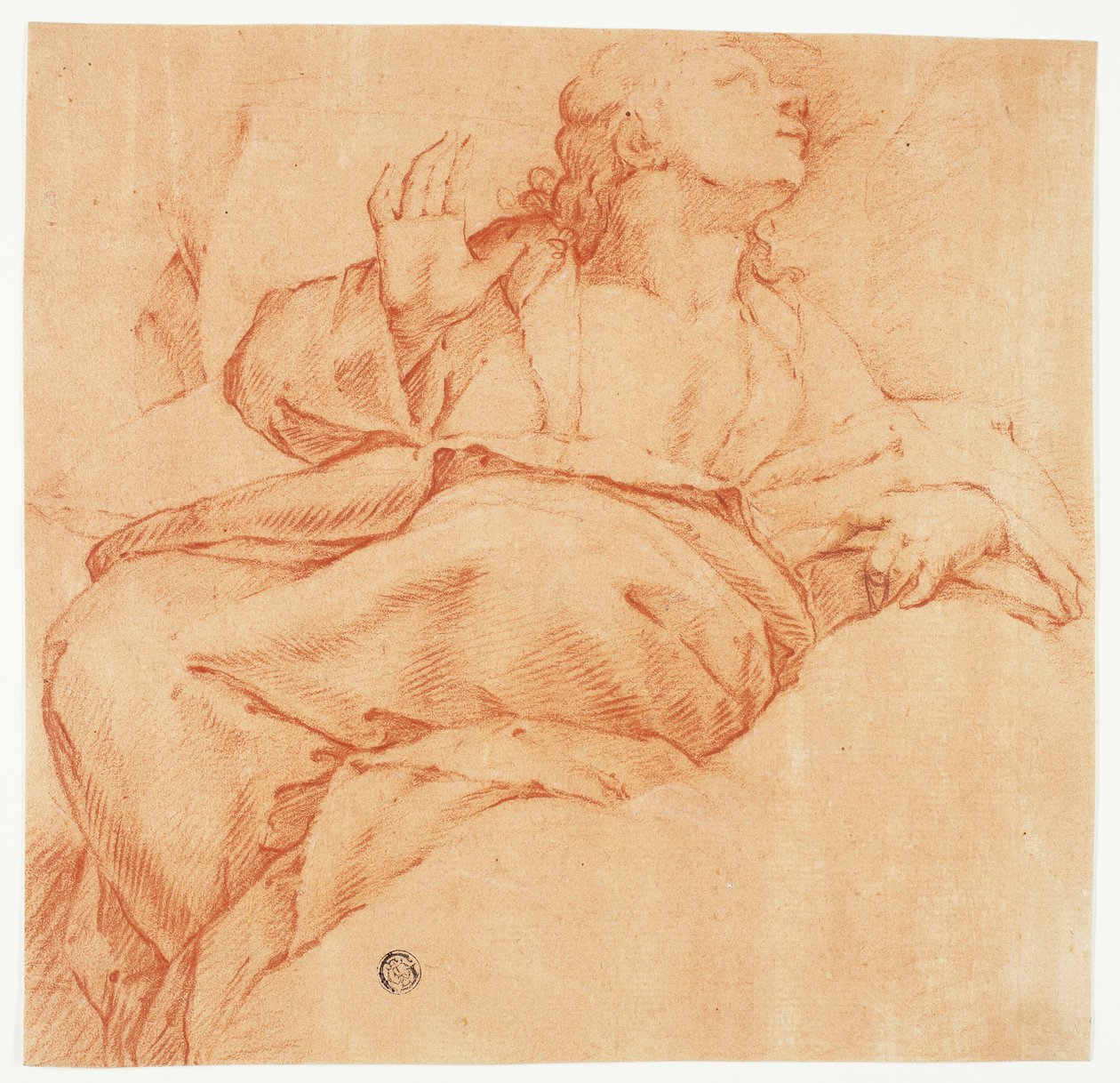 Evangélista felfelé tekintve alkotó: Luca Giordano