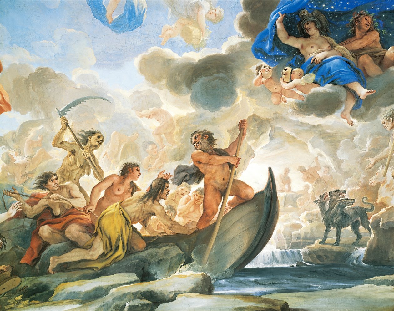 Charon figurája, Luca Giordano (1634-1705) freskójának részlete alkotó: Luca Giordano