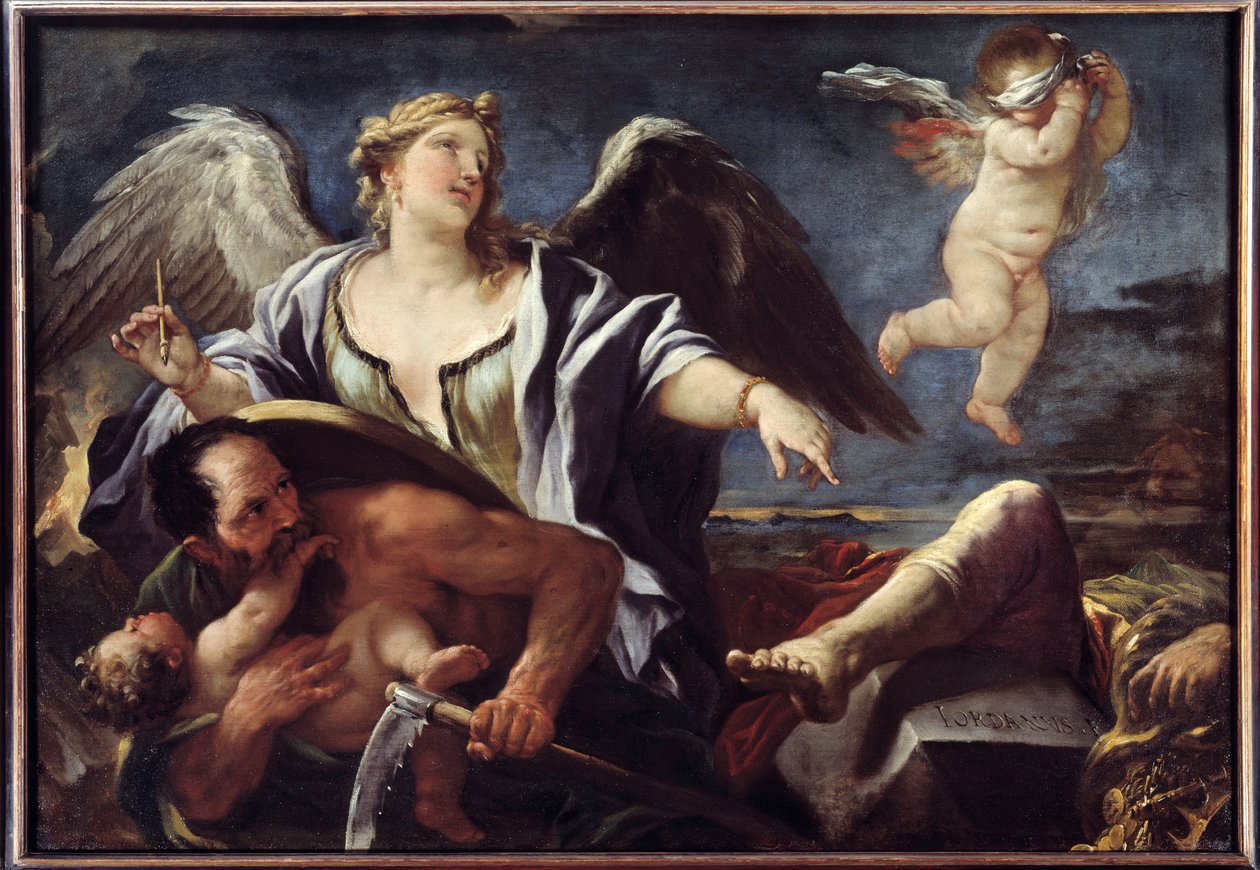 Történelemírási nyugták az idők hátán Luca Giordano festménye dit Fa Presto (1632-1705) 17. század. Brest, Szépművészeti Múzeum alkotó: Luca Giordano