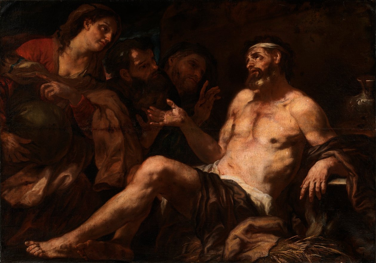 Jób és vigasztalói alkotó: Luca Giordano