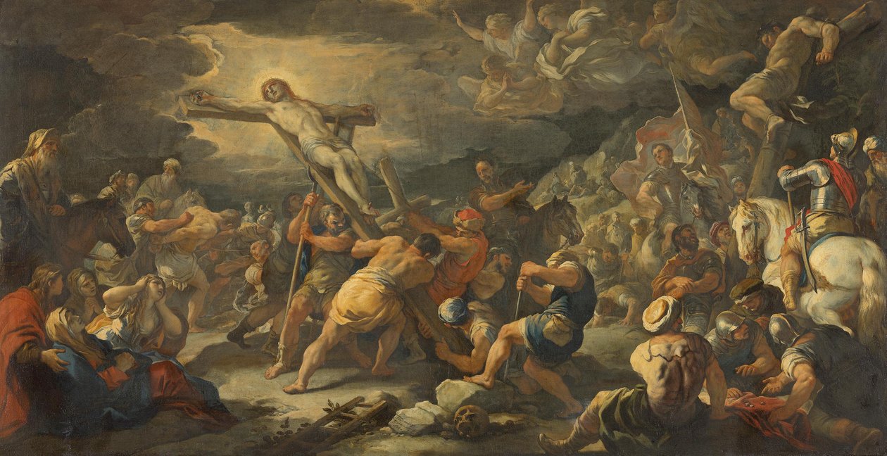 A kereszt felállítása alkotó: Luca Giordano