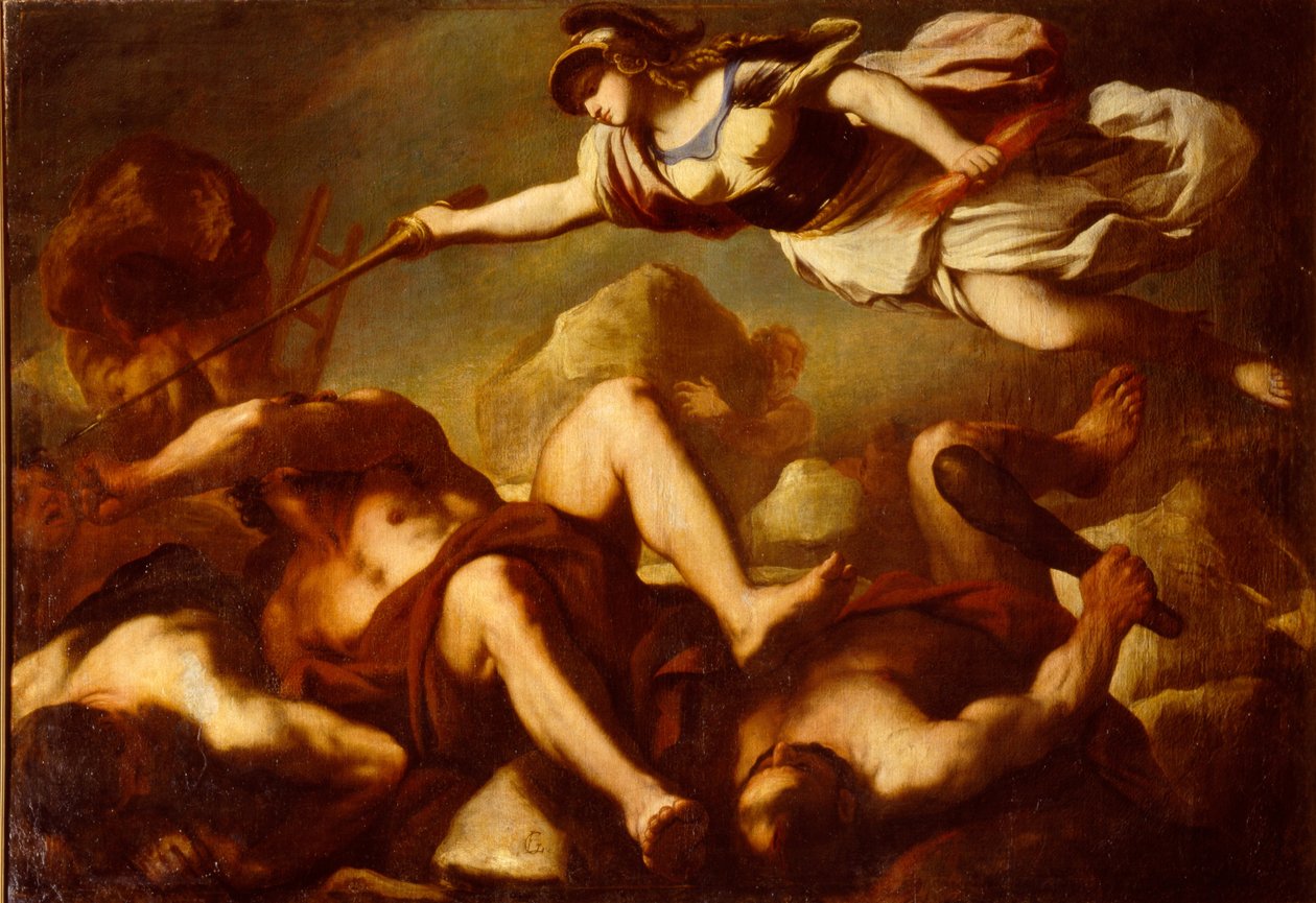 Minerva a Gigantes elleni harcban alkotó: Luca Giordano