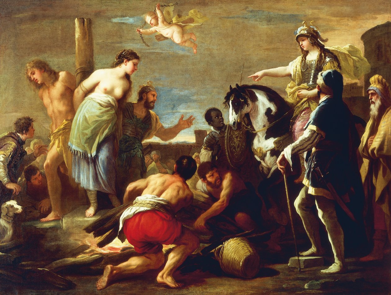 Olindo és Sophronia, Luca Giordano, olaj, vászon alkotó: Luca Giordano