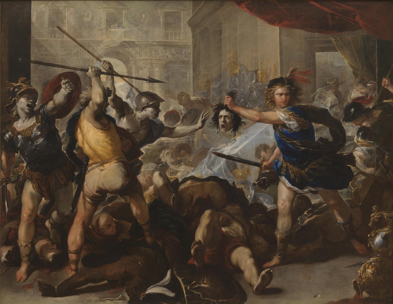 Perseus Phineast és követőit Stone-ra fordítja, az 1680-as évek eleje alkotó: Luca Giordano