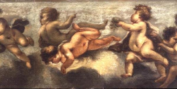 Putti disporting (papír, vászon) (központi részlet) (lásd még: 67091-94) alkotó: Luca Giordano